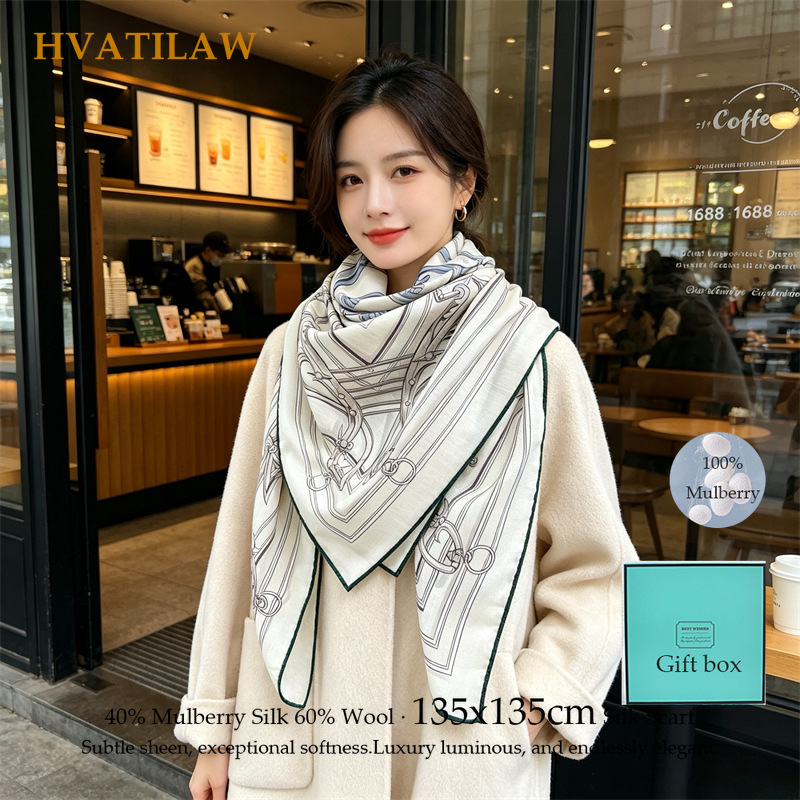 40% Silk 60% Wool Scarf 135x13 – Shawl Wrap Winter recenzja i cena