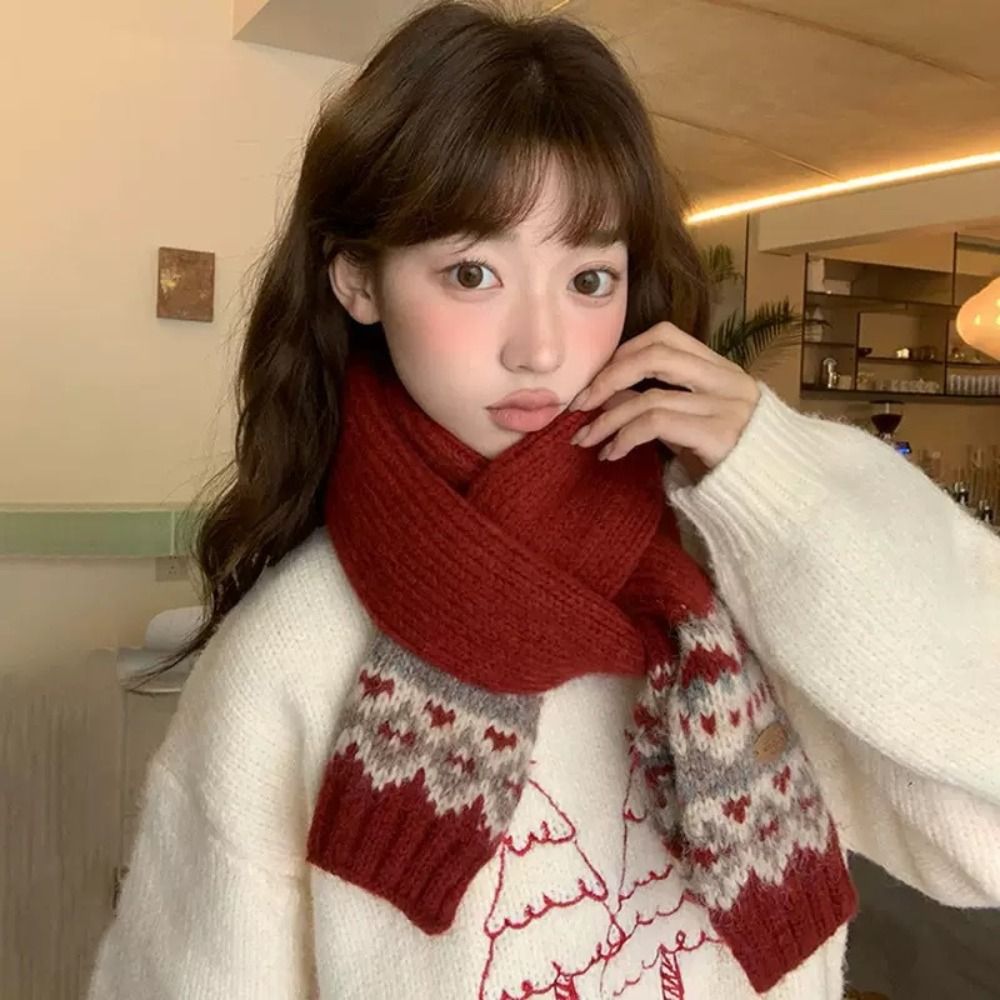 Classic Wool Jacquard Knitted  – Wool Scarf Men recenzja i cena
