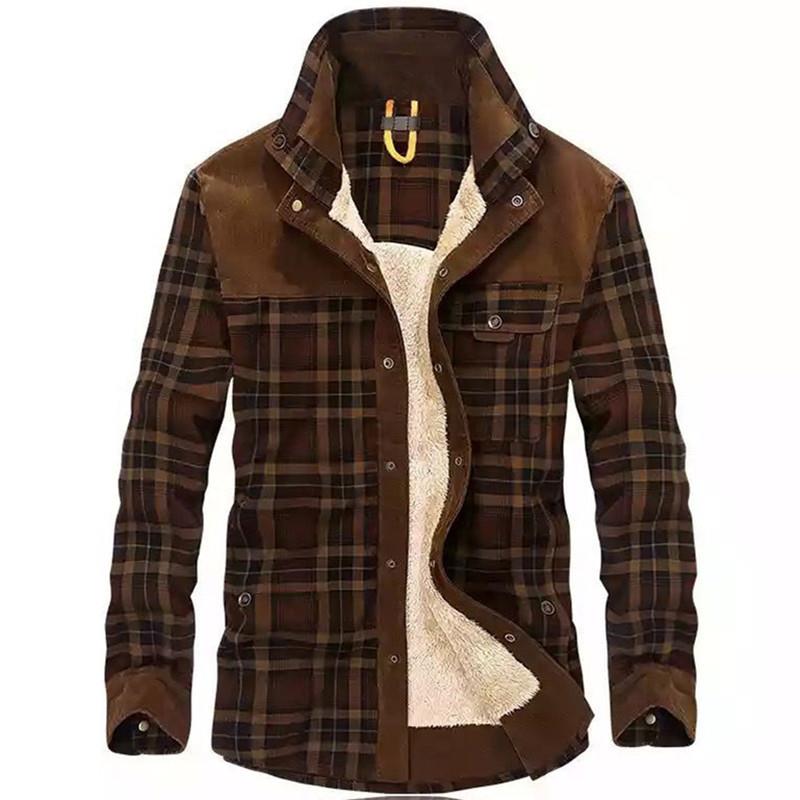 Men's Vintage Plaid Shearling  – Flannel Shirt Lined recenzja i cena