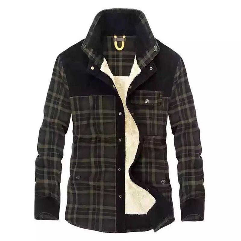 Men's Vintage Plaid Shearling  – Flannel Shirt Lined recenzja i cena