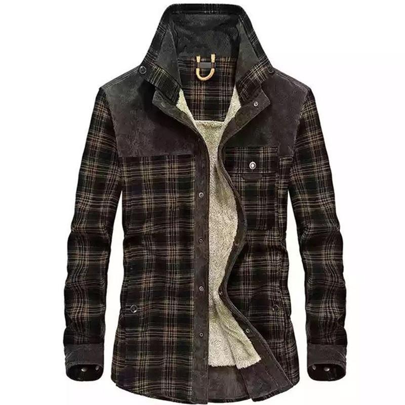 Men's Vintage Plaid Shearling  – Flannel Shirt Lined recenzja i cena
