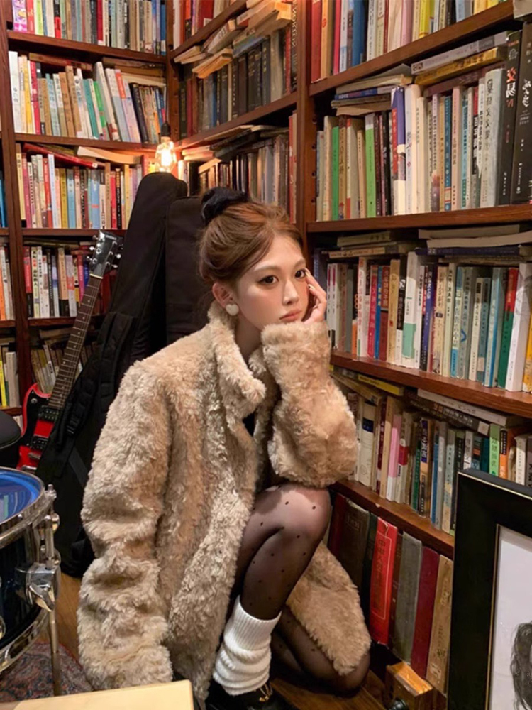Lamb Wool Jacket Coat Woman Wa – Wool Coat Peacoat recenzja i cena