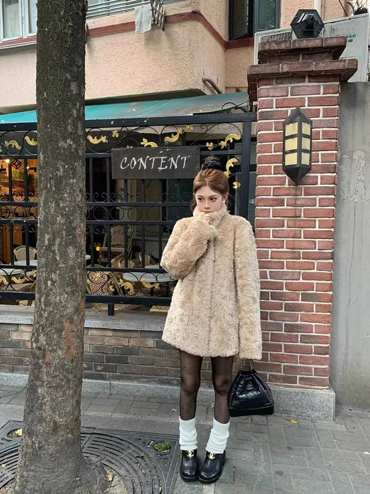 Lamb Wool Jacket Coat Woman Wa – Wool Coat Peacoat recenzja i cena