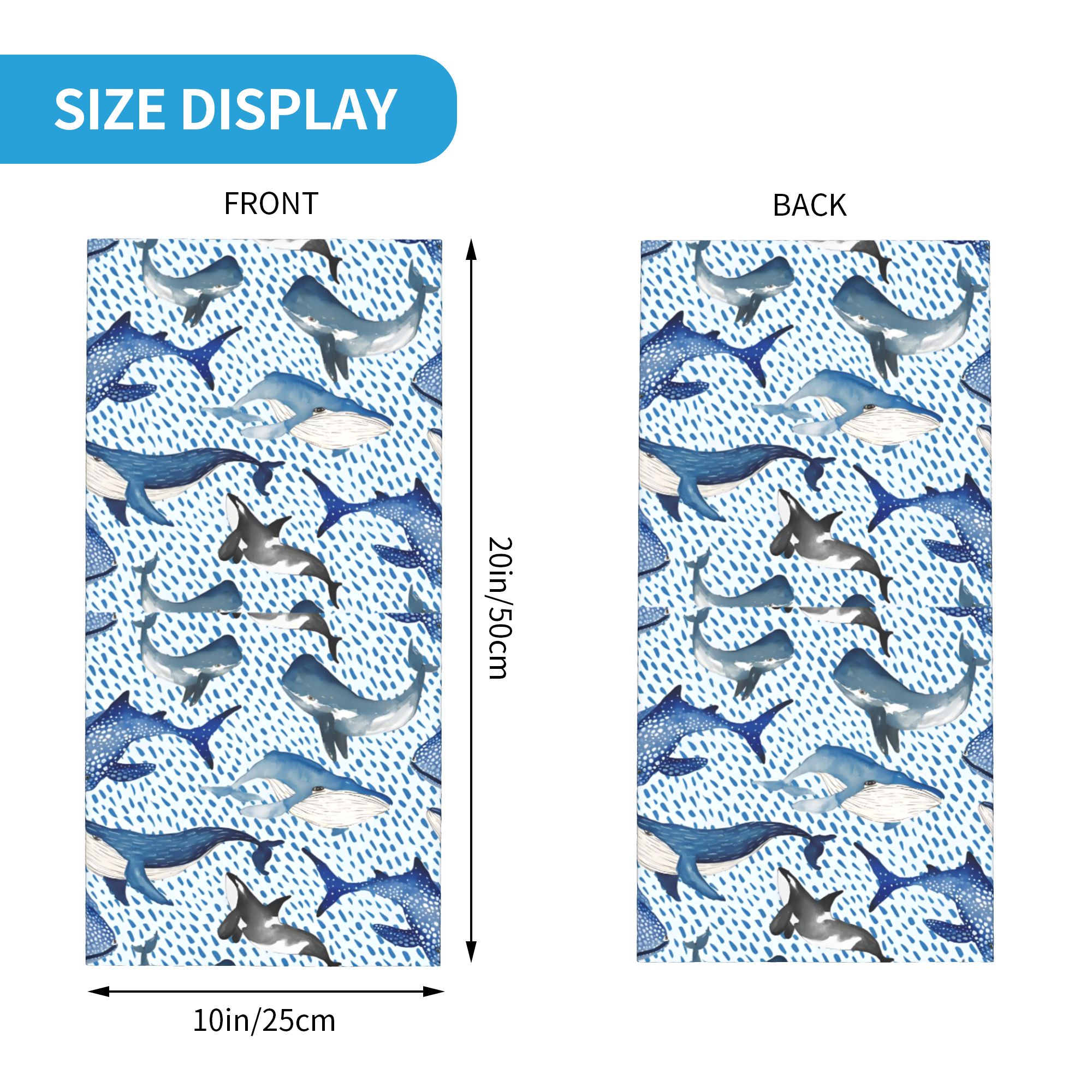 Custom Blue Watercolour Shark  – Neck Gaiter Fleece recenzja i cena