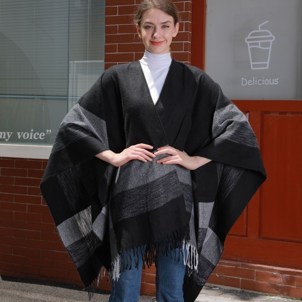 Warm Coat Plaid Design Travel  – Shawl Wrap Winter recenzja i cena