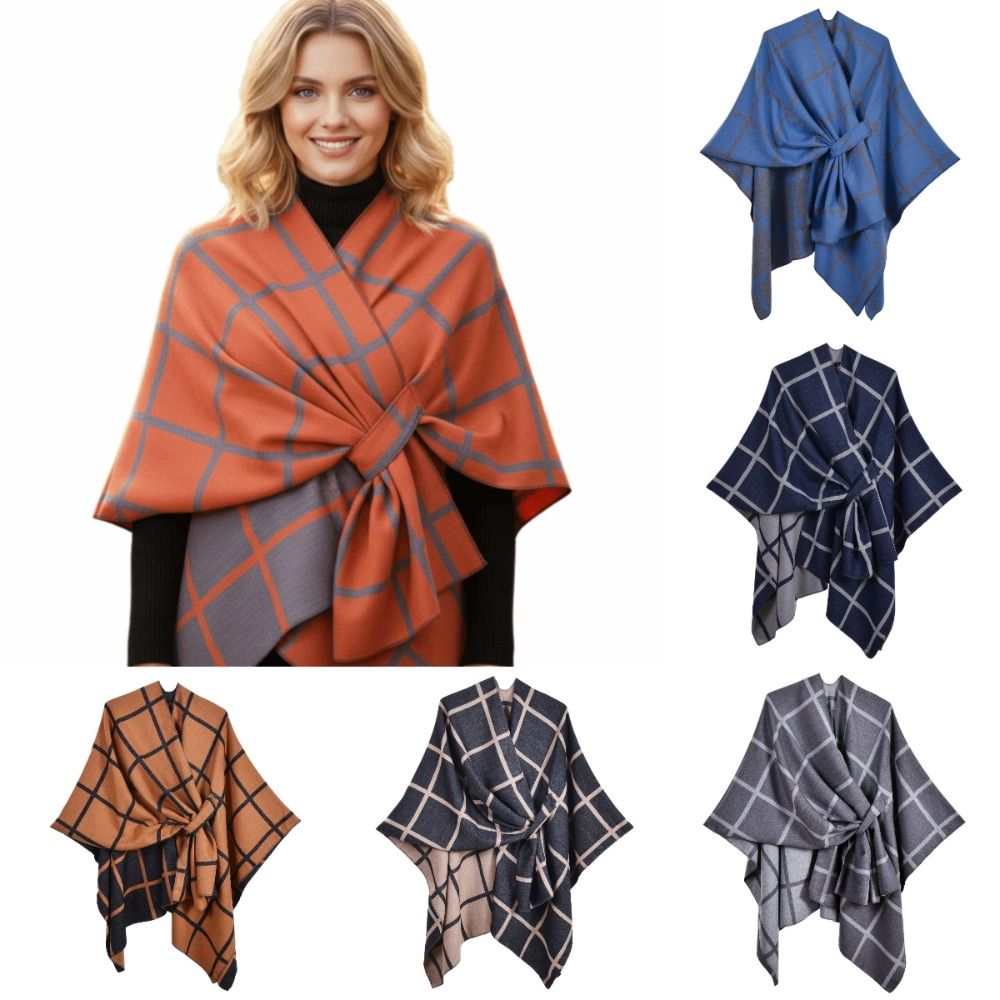 Warm Coat Plaid Design Travel  – Shawl Wrap Winter recenzja i cena