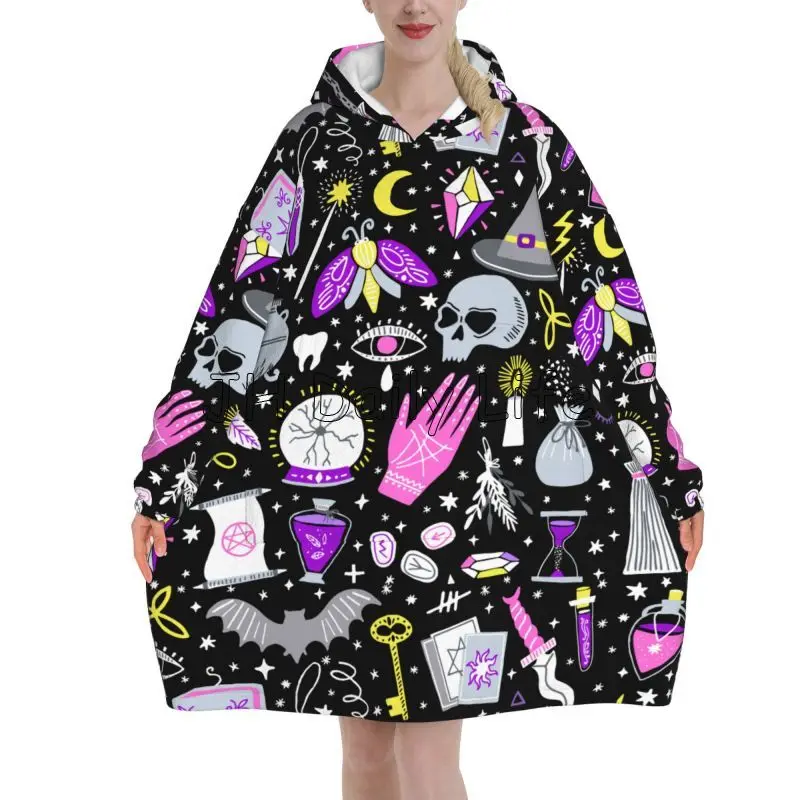 Magic Witchy Goth Oversized Bl – Sherpa Hoodie Fleece recenzja i cena