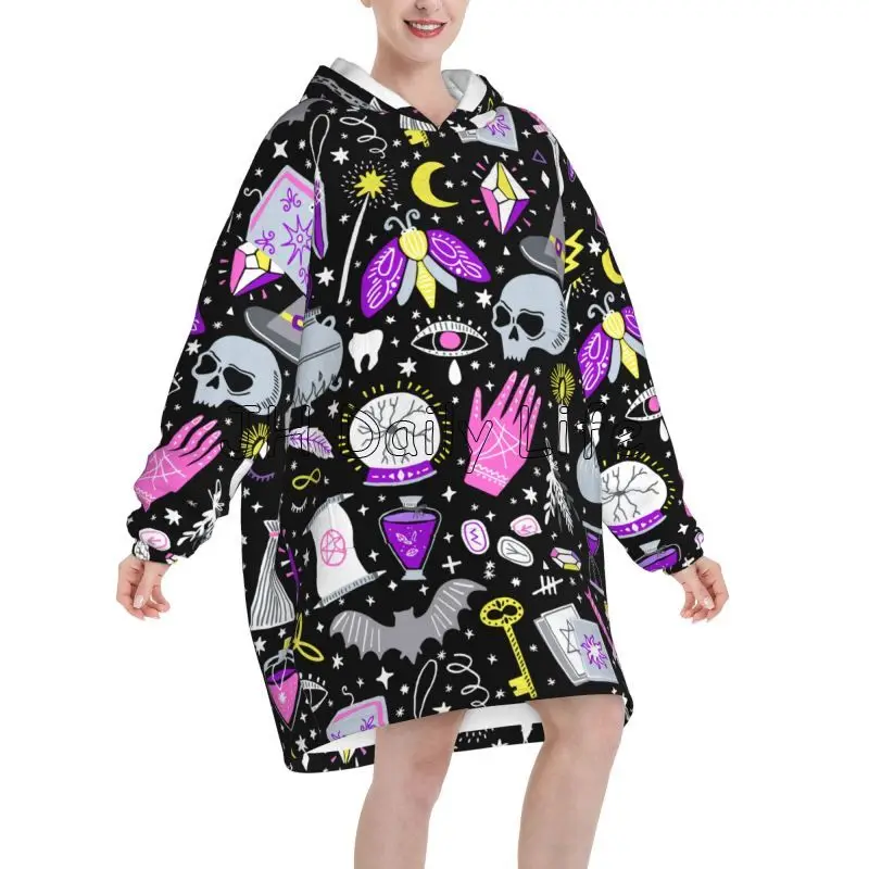 Magic Witchy Goth Oversized Bl – Sherpa Hoodie Fleece recenzja i cena