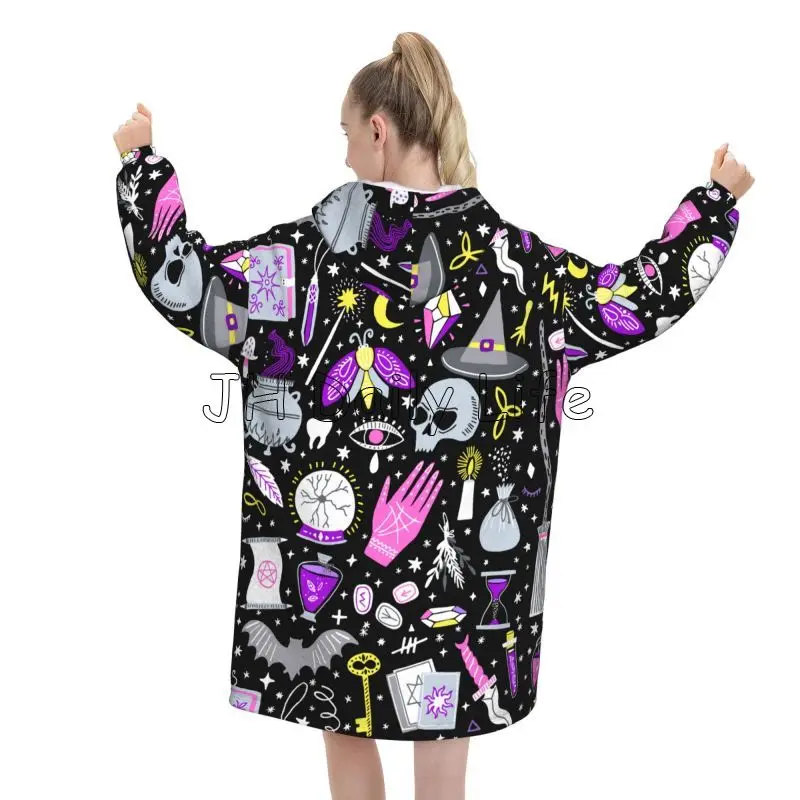 Magic Witchy Goth Oversized Bl – Sherpa Hoodie Fleece recenzja i cena
