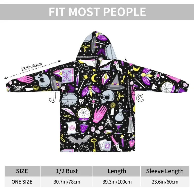 Magic Witchy Goth Oversized Bl – Sherpa Hoodie Fleece recenzja i cena