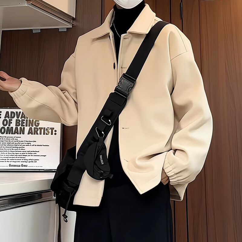 Wool Blend Peacoat Mans Abrigo – Wool Coat Peacoat recenzja i cena