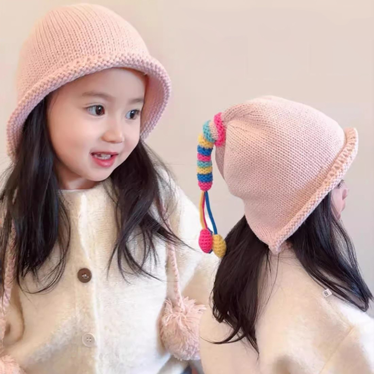 Rainbow Tail Children Ear Prot – Knit Beanie Hat Warm recenzja i cena