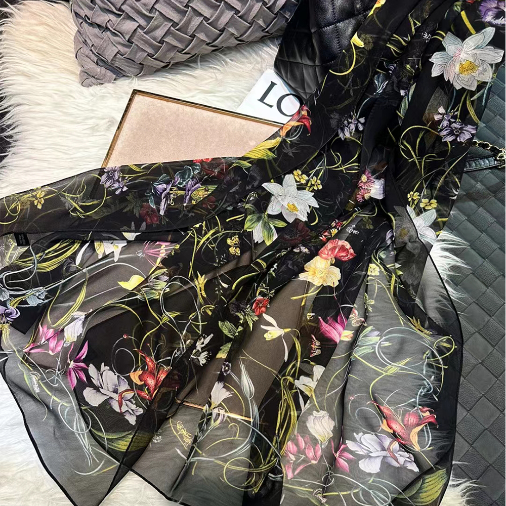 BYSIFA|New Black Pure Silk Wom – Shawl Wrap Winter recenzja i cena