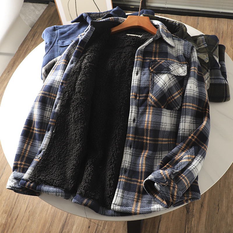 Men's Plaid Flannel Shirt Warm – Flannel Shirt Lined recenzja i cena
