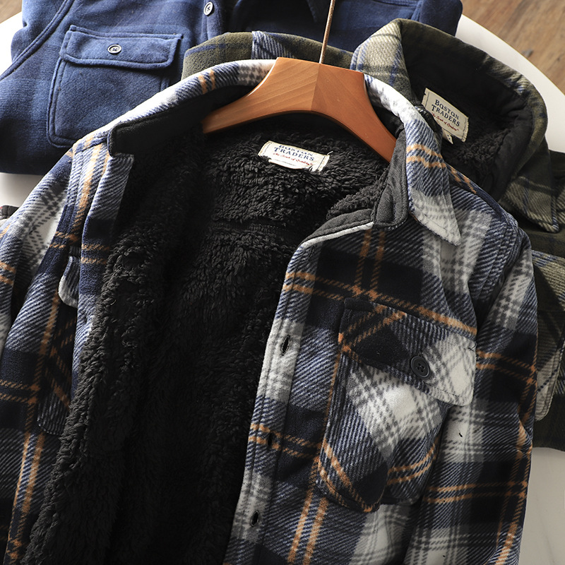 Men's Plaid Flannel Shirt Warm – Flannel Shirt Lined recenzja i cena