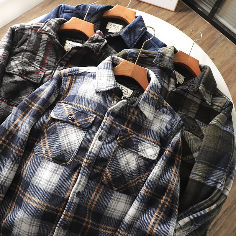 Men's Plaid Flannel Shirt Warm – Flannel Shirt Lined recenzja i cena