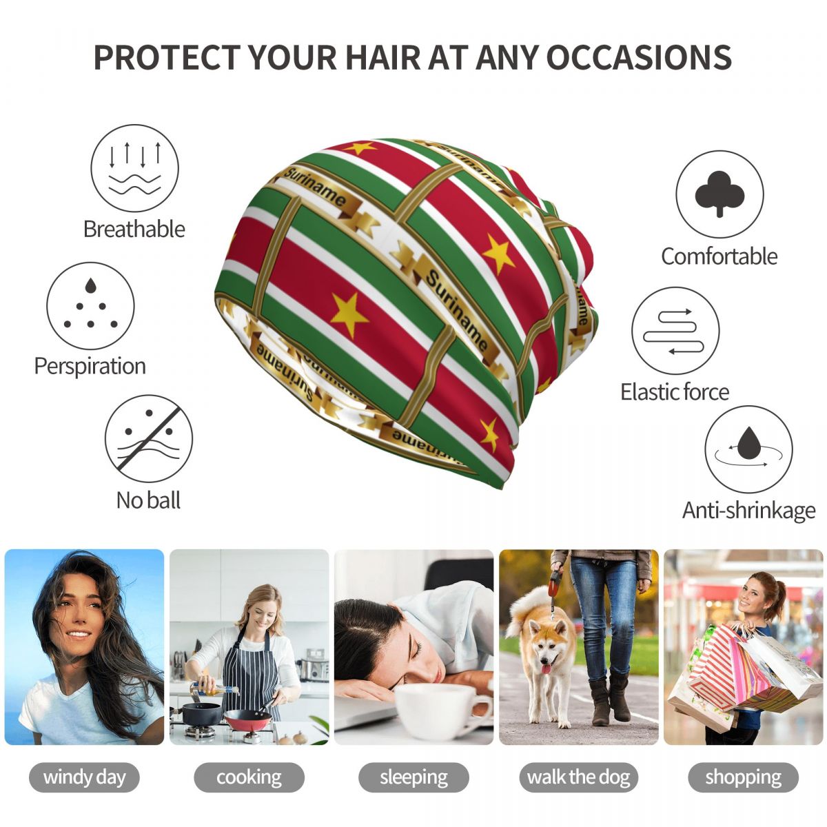 Suriname Flag Products (N) Ban – Knit Beanie Hat Warm recenzja i cena