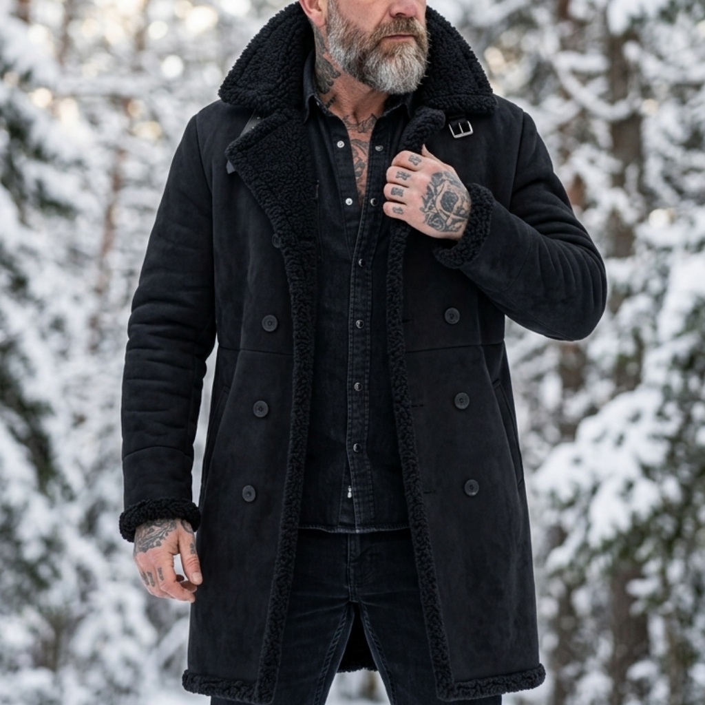 Men's Faux Suede Fur Lined Win – Down Jacket Packable recenzja i cena