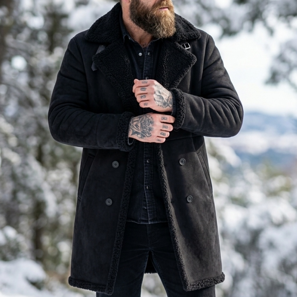 Men's Faux Suede Fur Lined Win – Down Jacket Packable recenzja i cena