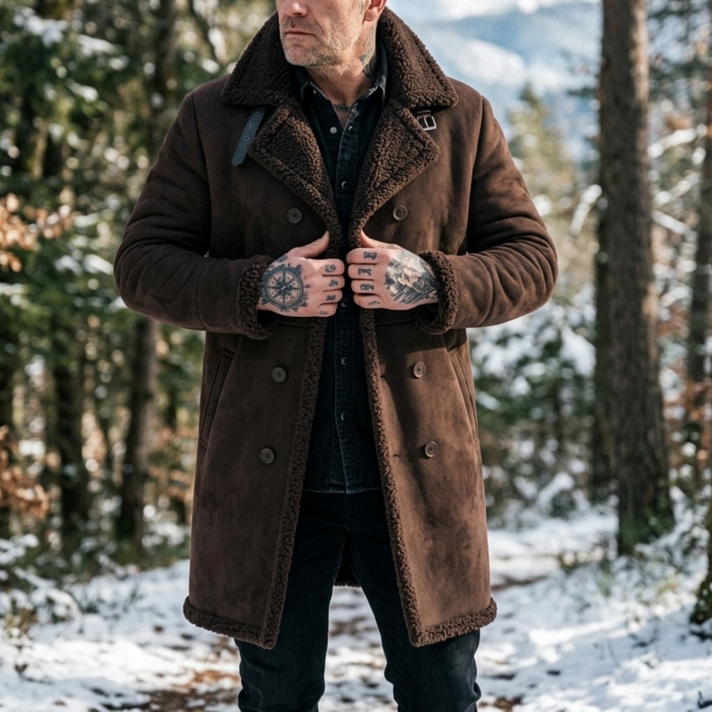 Men's Faux Suede Fur Lined Win – Down Jacket Packable recenzja i cena