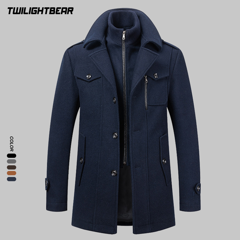 Winter Men's Wool Coat Oversiz – Wool Coat Peacoat recenzja i cena