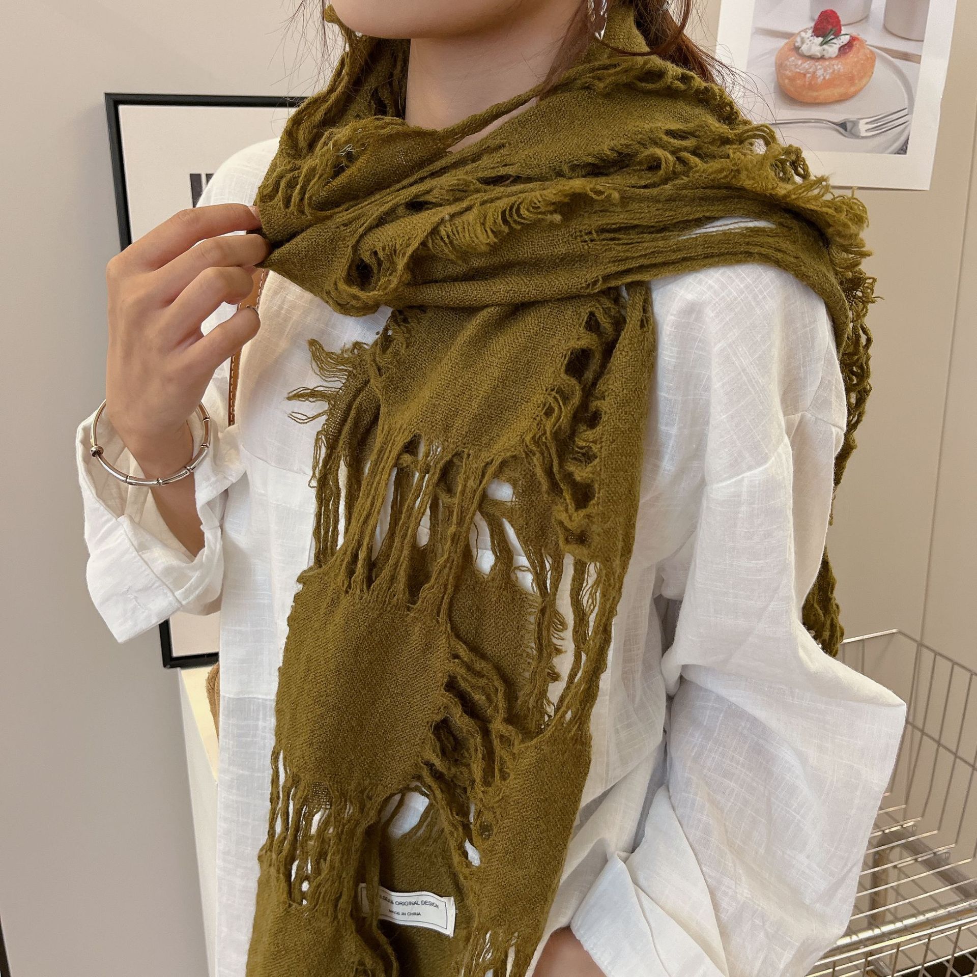 2025 New Fashion Ripped Hole T – Wool Scarf Men recenzja i cena