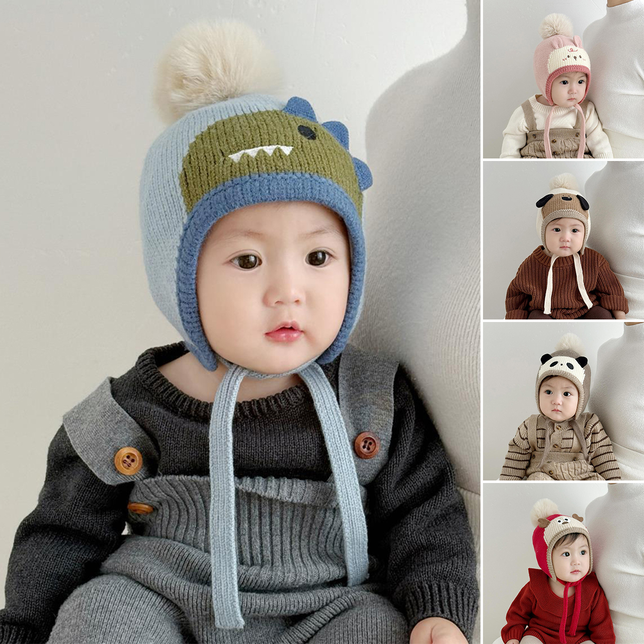 Cute Cartoon Animals Pompom Ha – Knit Beanie Hat Warm recenzja i cena