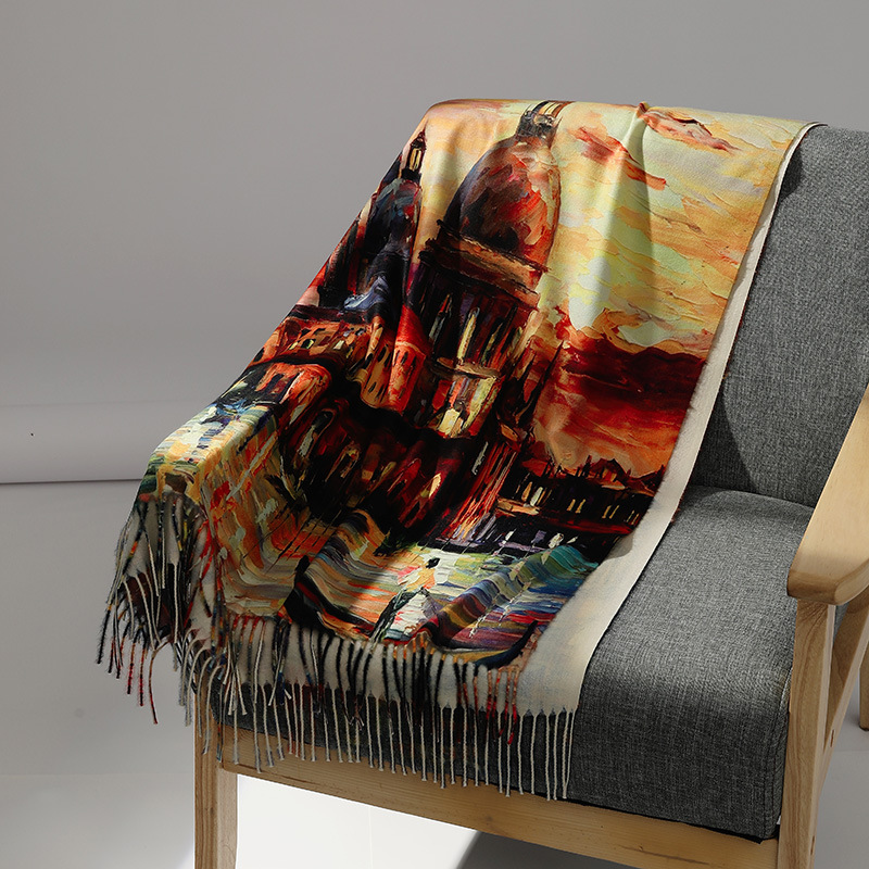 Luxury Brand Oil Painting Cash – Shawl Wrap Winter recenzja i cena