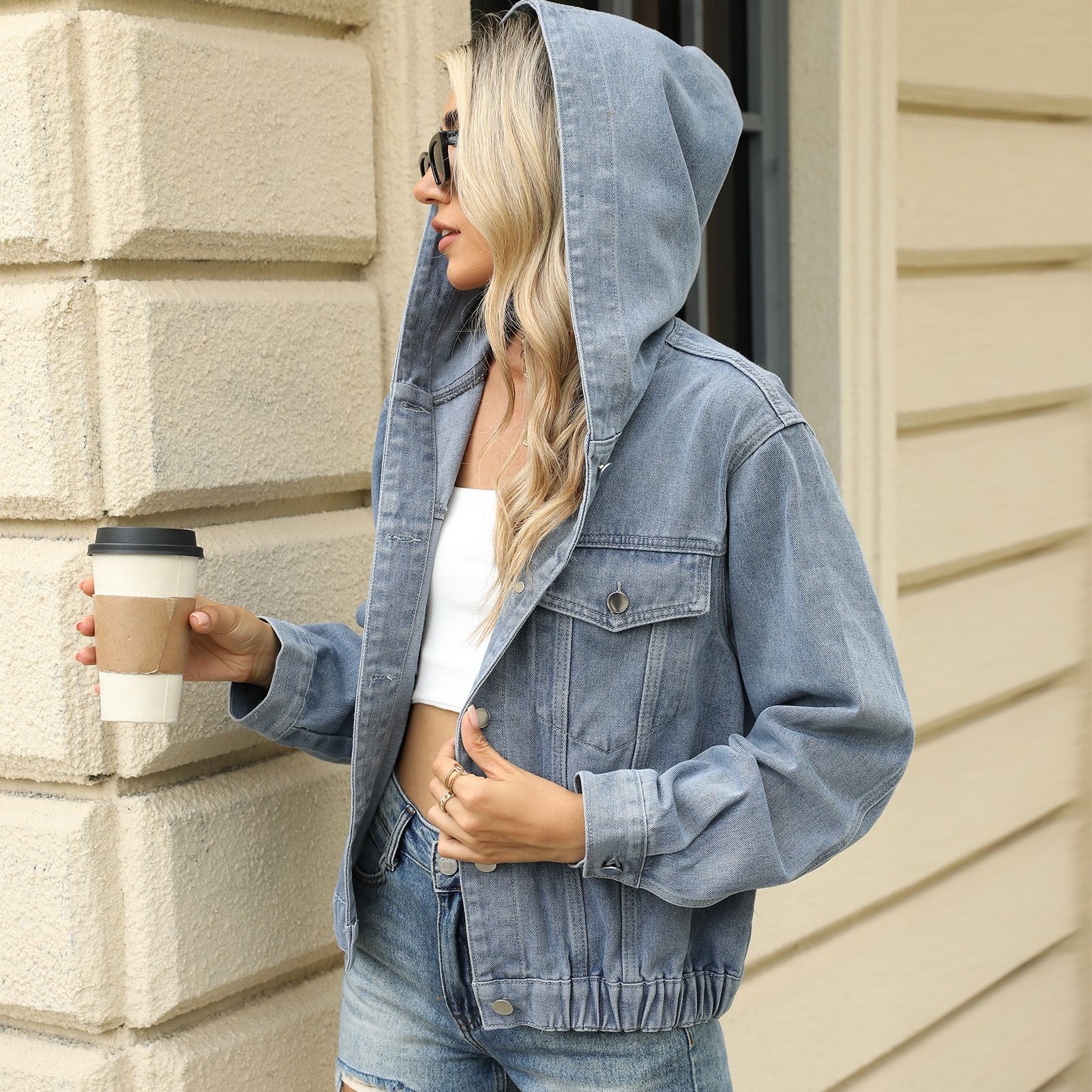 Women Denim Jacket Hooded Coat – Down Jacket Packable recenzja i cena