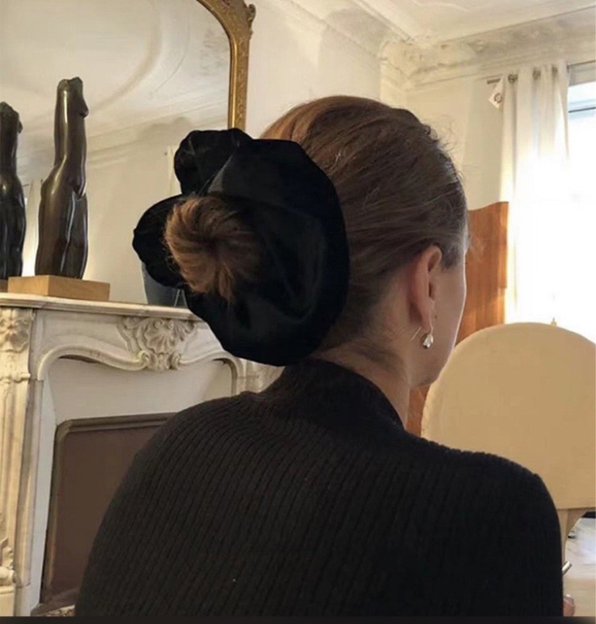 Oversize Black Velvet Scrunchi – Winter Headband Fleece recenzja i cena