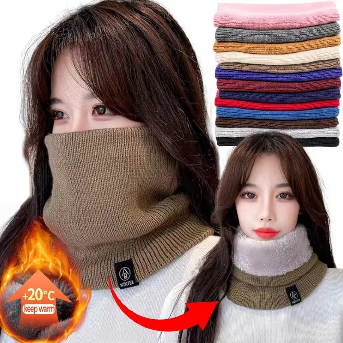 Solid Winter Plush Muffler Woo – Neck Gaiter Fleece recenzja i cena