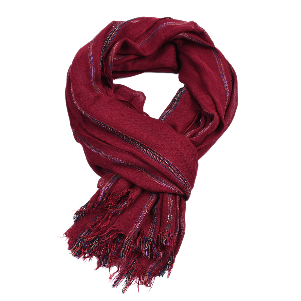 Cotton Linen Fashion Striped M – Wool Scarf Men recenzja i cena