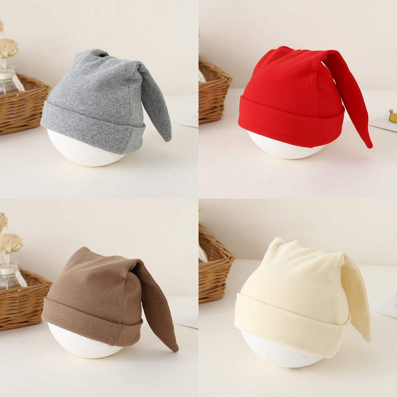 Cute Lop-eared Newborn Fetal H – Knit Beanie Hat Warm recenzja i cena