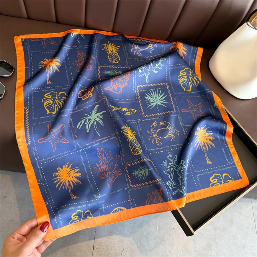 Blue Print Silk Square Scarf W – Shawl Wrap Winter recenzja i cena
