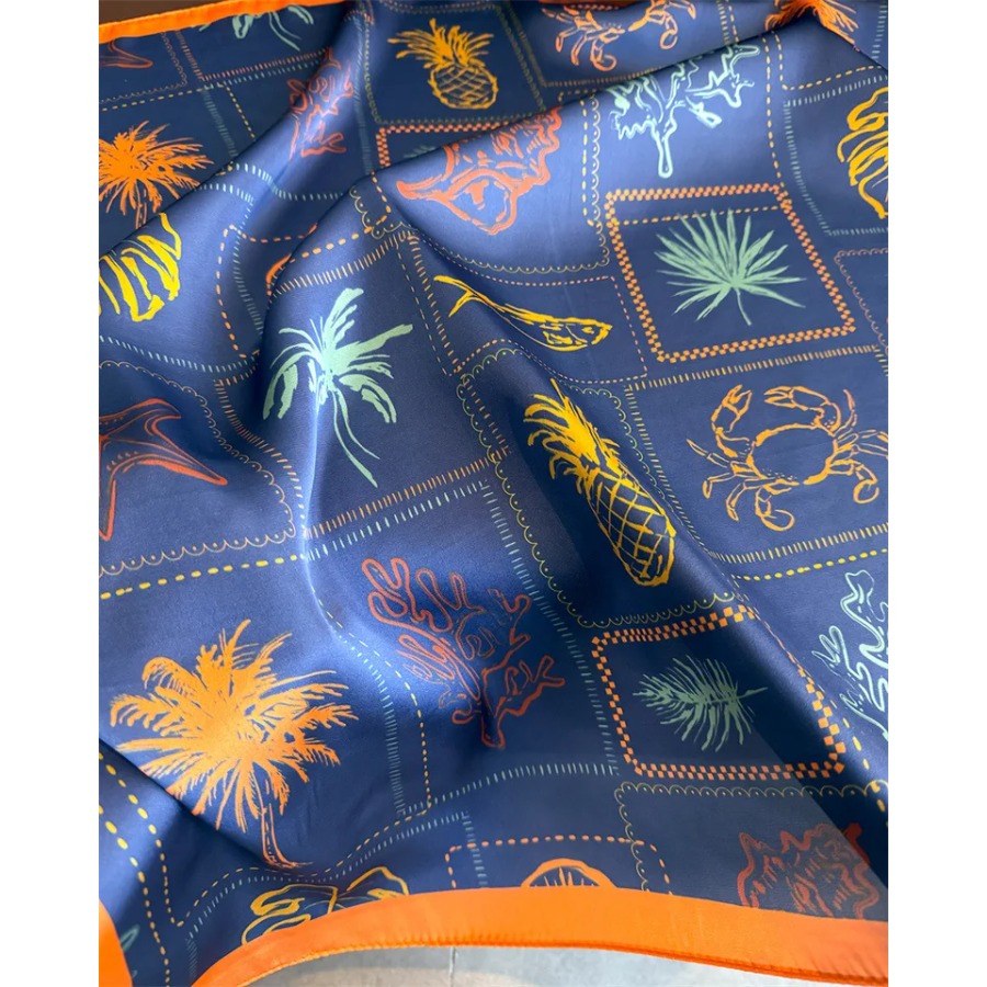 Blue Print Silk Square Scarf W – Shawl Wrap Winter recenzja i cena